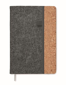 A5 RPET cork notebook, stone grey