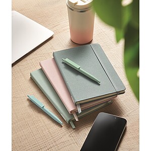 A5 RPET notebook 80 lined, petrol