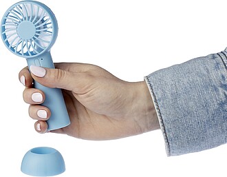ABS electric hand fan, light blue