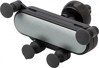 ABS mobile phone holder with flexible bracket that adjusts to the size and position of the phone