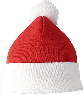 Acrylic knitted beanie Eleni, red