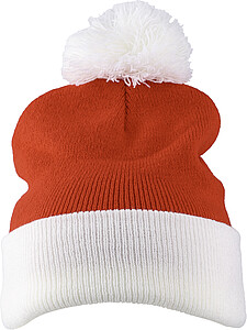 Acrylic knitted beanie Eleni, red
