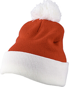 Acrylic knitted beanie Eleni, red