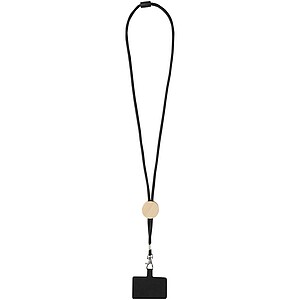Adhab smartphone lanyard with bamboo details, solid black
