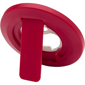 Ain recycled plastic magnetic phone stand with bottle opener, red