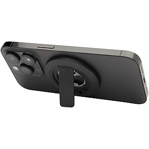 Ain recycled plastic magnetic phone stand with bottle opener, solid black
