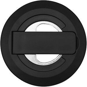 Ain recycled plastic magnetic phone stand with bottle opener, solid black