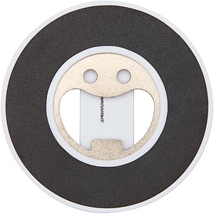 Ain recycled plastic magnetic phone stand with bottle opener, white