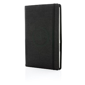 Air 5W RPET wireless charging refillable journal cover A5,black