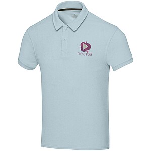 Akoya GRS recycled terry unisex polo, cloud blue