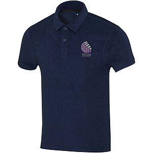 Akoya GRS recycled terry unisex polo, navy