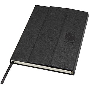 Alejandra A5 recycled plastic hard cover notebook, solid black
