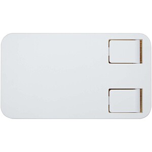 Alfirk recycled plastic foldeable desk phone stand with bamboo details, white