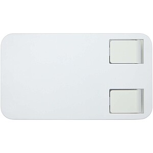 Alhena recycled plastic foldeable phone holder with metal desk stand, white