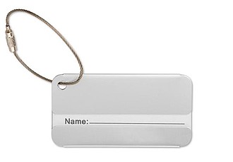 Aluminim luggage tag, matt silver