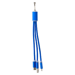 Aluminium 3-in-1 charging cable set with USB, USB-C, and micro USB.