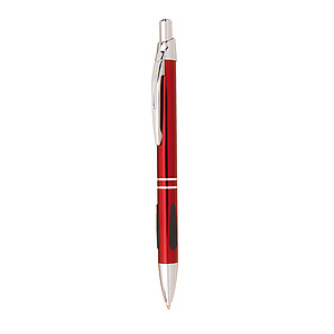 Aluminium ballpoint pen "Lucerne", large refill, black ink,colour red