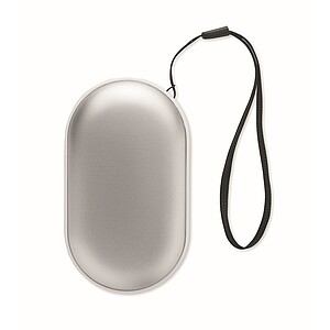 Aluminium electric hand warmer, matt silver