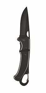 Aluminium foldable knife with carabiner