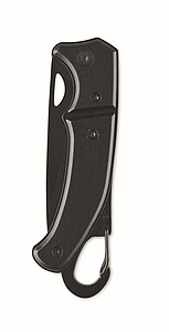 Aluminium foldable knife with carabiner