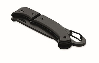 Aluminium foldable knife with carabiner