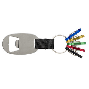 Aluminium key holder with bottle opener and carabiners