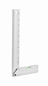 Aluminium level ruler 30 cm, silver