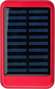 Aluminium solar power bank Tycho, red