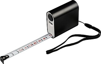 Aluminium tape measure Frances, black