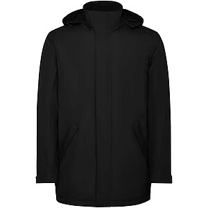 America mens padded parka jacket, solid black