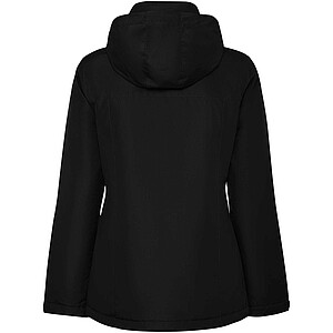 America womens padded parka jacket, solid black
