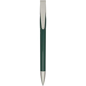 Ana recycled plastic ballpoint pen (blue ink), forest green