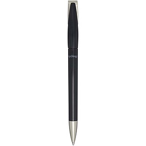 Ana recycled plastic ballpoint pen (blue ink), solid black