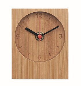 Analogue bamboo table clock
