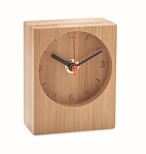 Analogue bamboo table clock
