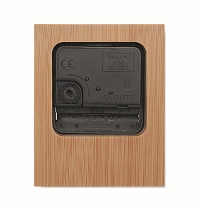 Analogue bamboo table clock