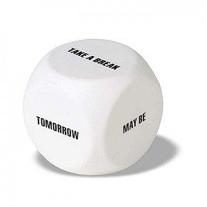 Anti-stress decision dice, white