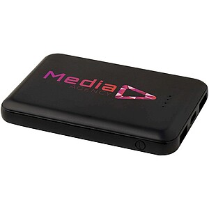 Asama 5000 mAh Type-C recycled plastic power bank, solid black