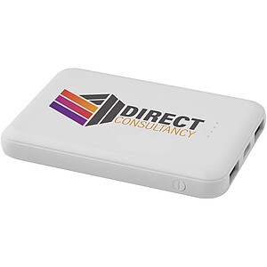 Asama 5000 mAh Type-C recycled plastic power bank, white