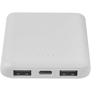 Asama 5000 mAh Type-C recycled plastic power bank, white