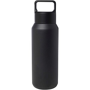Astra 600 ml RCS recycled stainless steel copper vacuum insulated water bottle (carbonated safe), solid black
