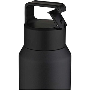 Astra 600 ml RCS recycled stainless steel copper vacuum insulated water bottle (carbonated safe), solid black