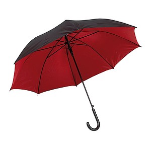 Automatic stick umbrella "Doubly" with metal shaft,colour black, red