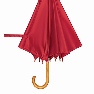 Automatic woodens umbrella, red