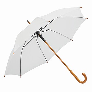 Automatic woodens umbrella, white