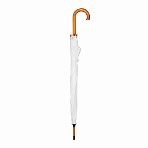 Automatic woodens umbrella, white