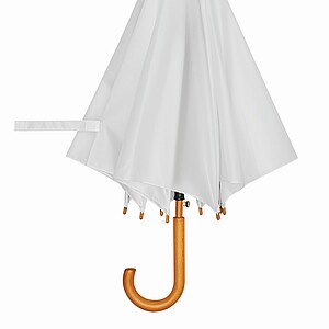Automatic woodens umbrella, white