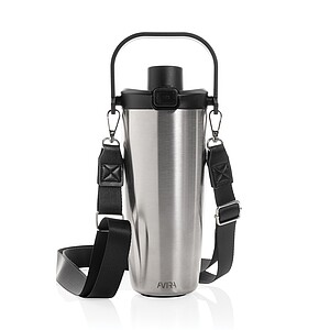 Avira Ayala RCS re-steel duosip lockable crossbody tumbler, silver
