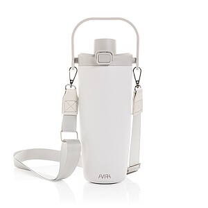 Avira Ayala RCS re-steel duosip lockable crossbody tumbler, white