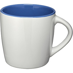 Aztec ceramic mug, white/blue